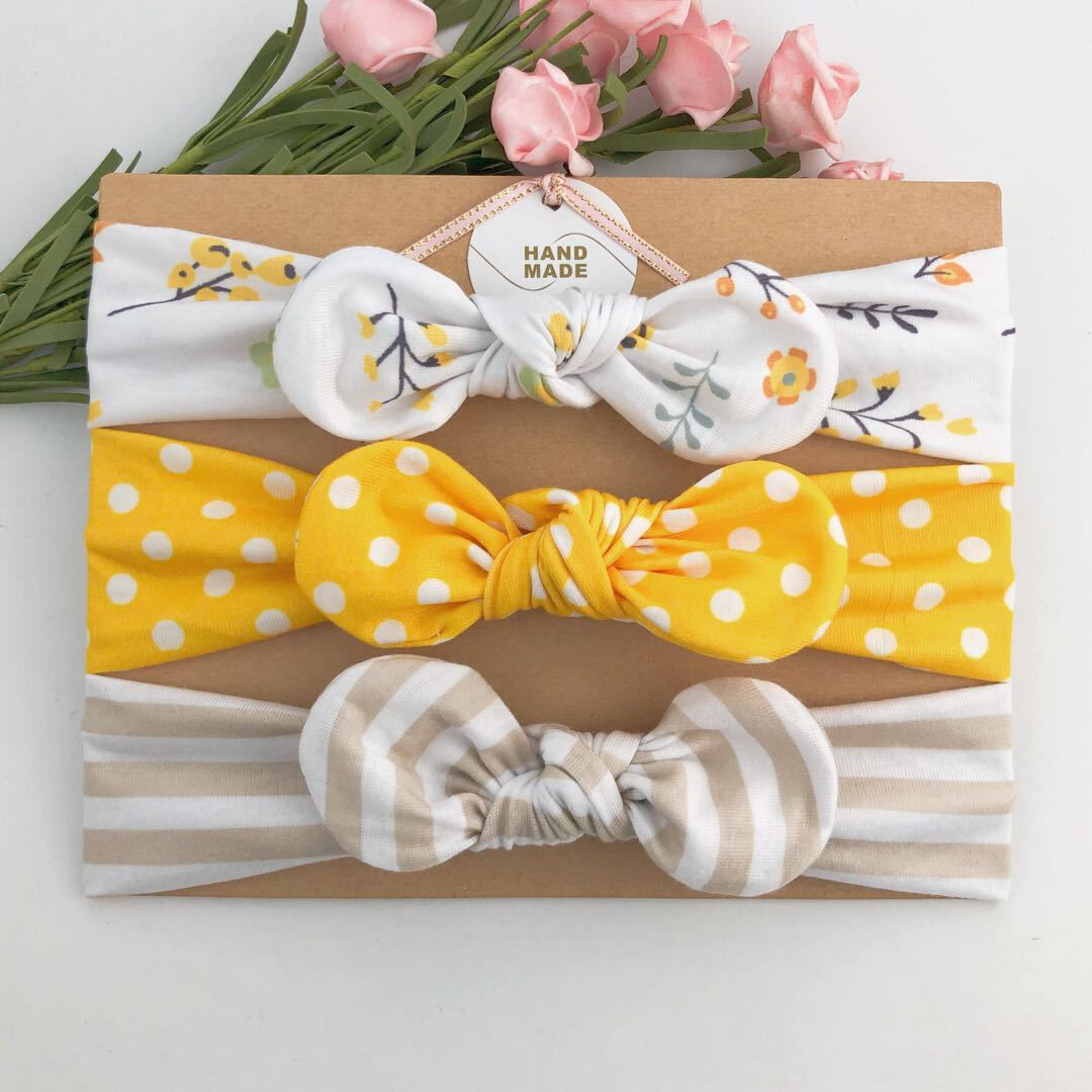 3-Pack Printed Bow headband